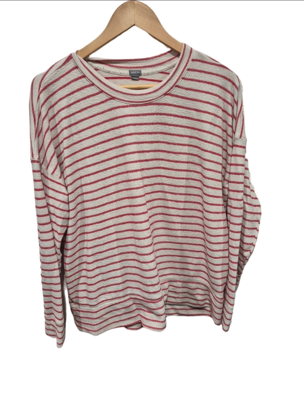 Aerie Striped Oversized Crewneck Terry Sweatshirt Top